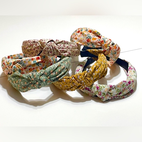 Floral knotted Headband | ORANGE FLORAL (one piece) | NEW! - Picture 6 of 6